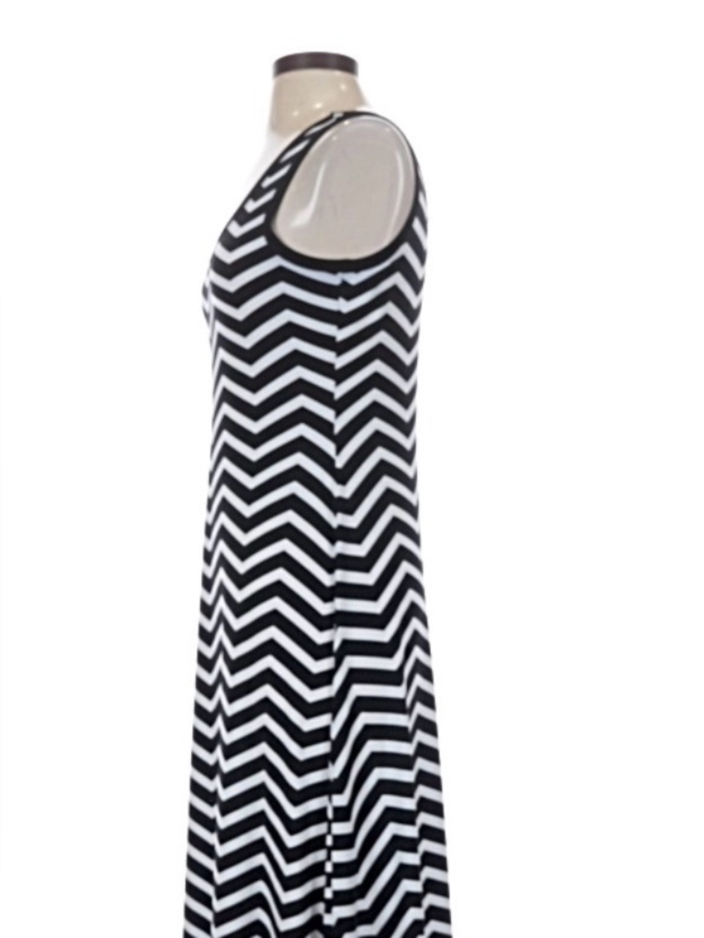 Calvin Klein Black & White Chevron Maxi Skirt